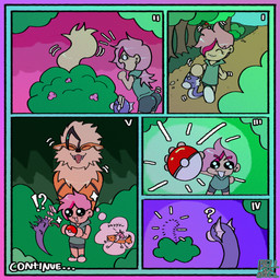 bodily_fluids chibi female feral group gynomorph humming humor intersex male ominous pokeball saliva saliva_on_tongue scared text trio walking bell_zabella nintendo pokemon freya_(bell_zabella) mio_(bell_zabella) arcanine canid canine canis domestic_dog dratini generation_1_pokemon human mammal pokemon_(species) reptile scalie snake 1:1 comic hi_res