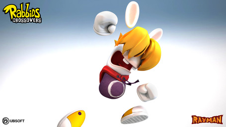 anthro blonde_hair buckteeth clothed clothed_anthro clothed_male clothing fist floating_ears floating_hands floating_torso footwear gradient_background hair hair_over_eyes handwear light long_ears male mittens noseless open_mouth raised_fist raised_hand red_tongue shoes simple_background solo tan_inner_ear teeth text title tongue white_background white_clothing white_handwear white_mittens yellow_clothing yellow_footwear yellow_shoes thomas_veyrat raving_rabbids rayman_(series) ubisoft rabbid_rayman lagomorph mammal rabbid 16:9 2016 3d_(artwork) 4k absurd_res adobe_illustrator_(artwork) adobe_photoshop_(artwork) autodesk_3ds_max_(artwork) colored crossover digital_media_(artwork) english_description english_text hi_res lighting official_art shaded widescreen zbrush_(artwork)