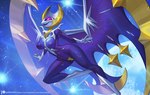 anthro anthrofied breasts featureless_breasts female fingers nude pokemorph smile solo wings alanscampos nintendo pokemon bat generation_7_pokemon legendary_pokemon lunala mammal pokemon_(species) 2024 hi_res