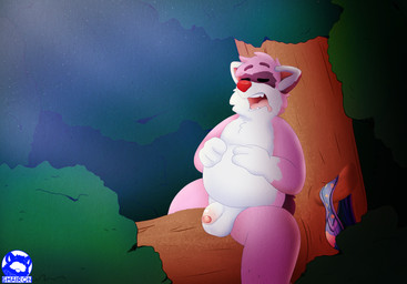 anthro balls belly clothing forest genitals humanoid_genitalia humanoid_penis male nude penis plant solo tree underwear shairon shairon_coffe canid canine mammal procyonid raccoon raccoon_dog tanuki hi_res