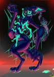 alternate_species anthro anthrofied big_breasts big_mouth_(anatomy) black_eyes breasts claws corruption empty_eyes female grotesque horror_(theme) long_arms long_torso multi_arm multi_limb pokemorph purple_body purple_skin solo teal_body vein where_is_your_god_now wide_hips dewstar_(artist) nintendo pokemon eeveelution generation_4_pokemon glaceon monster pokemon_(species) absurd_res hi_res