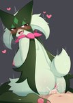 anthro anthro_focus anthro_penetrated anus areola blush bodily_fluids breasts butt cum cum_in_pussy cum_inside duo faceless_character faceless_human faceless_male fangs female female_focus female_penetrated fur genital_fluids genitals green_body green_fur grey_background heart_symbol human_on_anthro human_penetrating human_penetrating_anthro humanoid_genitalia humanoid_penis interspecies looking_at_another looking_at_partner looking_back looking_back_at_another looking_back_at_partner male male/female male_on_anthro male_penetrating male_penetrating_female nipples on_bottom on_top penetration penile penile_penetration penis penis_in_pussy pink_areola pink_nipples pokephilia pussy red_eyes reverse_cowgirl_position sex simple_background solo_focus sweat teeth vaginal vaginal_penetration 0227 nintendo pokemon felid feline generation_9_pokemon human mammal meowscarada pokemon_(species) absurd_res hi_res