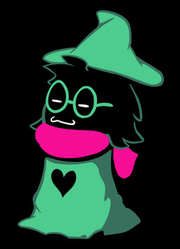 black_body black_fur clothed clothing eyewear fur glasses heart_symbol red_scarf scarf simple_background solo standing krackdown9 deltarune undertale_(series) ralsei bovid caprine darkner goat mammal 2018