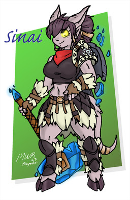 armor athletic athletic_female athletic_humanoid belt black_clothing black_hair black_hooves black_topwear breasts closed_smile clothed clothed_female clothed_humanoid clothing female female_humanoid fur_trim_(clothing) glowing glowing_eyes grey_body grey_horn grey_skin grey_tail hair holding_melee_weapon holding_object holding_weapon hooves horn kerchief mace melee_weapon midriff mouth_closed navel neckerchief neckwear red_kerchief red_neckerchief shoulder_pads smile solo tail text topwear weapon yellow_eyes yellow_glow yellow_sclera blayaden blizzard_entertainment warcraft sinai_(blayaden) draenei humanoid 2023 character_name dated hi_res signature
