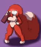 alcohol alcoholic anthro beverage female fluffy fluffy_hair fluffy_tail glowing glowing_eyes hair no_pupils short short_stack smile solo tail teeth chibiemiko_(artist) miz grinion_(species) humanoid absurd_res hi_res