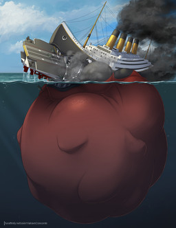 aircraft aircraft_carrier airplane belly big_belly cheek_bulge death female female_pred feral machine object_vore oral_vore sea sharp_teeth ship teeth vehicle vore warship water watercraft valravnconcorde titanic living_machine living_vehicle hi_res