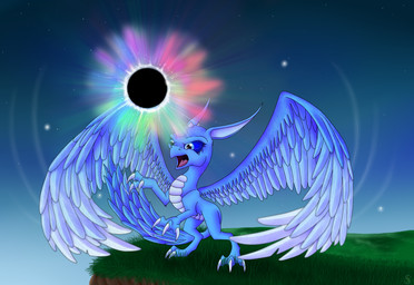 attack black_hole blue_body blue_eyes blue_feathers blue_sclera claws eyelashes feathered_wings feathers feral horn long_ears open_mouth solo tail toe_claws tongue wings icelectricspyro activision mythology skylanders whirlwind_(skylanders) dragon equid equine hybrid mammal mythological_creature mythological_equine mythological_scalie scalie unicorn 2012 hi_res