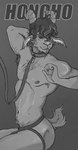 anthro bdsm clothing collar femboy jockstrap male muscular muscular_femboy petplay roleplay solo twunk underwear salvadorgoat bovid caprine goat mammal cover hi_res magazine_cover monochrome