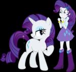 blue_eyes boots bottomwear clothing cutie_mark duo female feral footwear hair horn multicolored_hair shoes simple_background skirt sparkles square_crossover transparent_background two_tone_hair vector-brony equestria_girls friendship_is_magic hasbro my_little_pony mythology rarity_(eg) rarity_(mlp) equid equine human mammal mythological_creature mythological_equine unicorn 2013 absurd_res alpha_channel hi_res