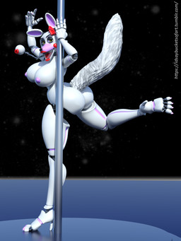 anthro dancing feet female machine pole pole_dancing solo idsaybucketsofart five_nights_at_freddy's five_nights_at_freddy's_2 scottgames mangle_(fnaf) animatronic canid canine fox mammal robot 3:4 3d_(artwork) blender_(artwork) digital_media_(artwork) hi_res