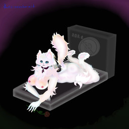 action_pose alt_fashion alternative_fashion ankh anthro breasts cemetery choker clothing cross female flower fur genitals goth gothic_style hatless jewelry lying necklace nipples on_back plant pose side_view solo thick_thighs tombstone vulva white_body white_fur wide_hips neonhermit4444 boy_kisser_(meme) girlkisser silly_cat domestic_cat felid feline felis mammal 1:1 absurd_res hi_res meme