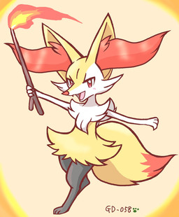 ambiguous_anthro ambiguous_gender anthro biped blush cute_fangs digitigrade dipstick_tail elemental_manipulation fangs fire fire_manipulation front_view holding_object holding_stick leaning leaning_backward looking_at_viewer markings open_mouth open_smile simple_background smile snout solo standing stick tail tail_markings teeth tongue gd-058 nintendo pokemon braixen canid generation_6_pokemon mammal pokemon_(species) 2025 aliasing binary_drawing digital_drawing_(artwork) digital_media_(artwork) full-length_portrait hi_res japanese_description portrait signature translated_description