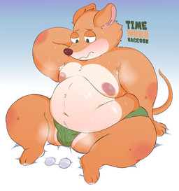 anthro belly big_belly blush bodily_fluids clothing male moobs musk navel overweight overweight_male sitting solo sweat underwear timewornraccoon geronimo_stilton_(series) geronimo_stilton mammal mouse murid murine rodent 2025 hi_res