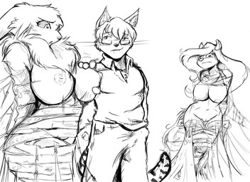 anthro areola big_breasts black_sclera breasts captured erect_nipples female fur genitals grope group male nipples nude vulva yawg animaniacs bandai_namco digimon warner_brothers minerva_mink canid canine digimon_(species) domestic_cat felid feline felis mammal mink mustelid musteline renamon true_musteline 2015 crossover monochrome