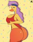 accessory anthro beak big_breasts big_butt breasts butt cleavage clothed clothing curvy_figure duckface female hair headband huge_butt looking_at_viewer non-mammal_breasts solo voluptuous wide_hips blaqink duckman bernice_florence_hufnagel_(duckman) anatid anseriform avian bird duck digital_media_(artwork) hi_res