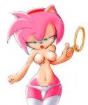 anthro breasts clothed clothing female garter_belt garter_straps nipples panties panties_only pink_body solo topless underwear underwear_only white_clothing white_panties white_underwear big-e6 segamew sega sonic_the_hedgehog_(series) amy_rose eulipotyphlan hedgehog mammal