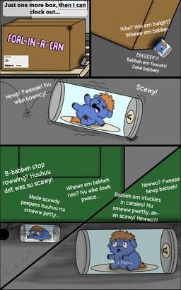 >_< abandoned ambiguous_gender blue_body blue_fur bodily_fluids brown_hair brown_tail cardboard container crying eyes_closed feral fur genital_fluids hair lying offscreen_character on_front open_mouth pain pained_expression sitting solo tail tears text toony trapped urine young young_ambiguous young_feral roadkill_(fc) fluffy_pony fluffy_pony_(species) mammal 2025 absurd_res broken_english comic digital_drawing_(artwork) digital_media_(artwork) english_text hi_res shaded