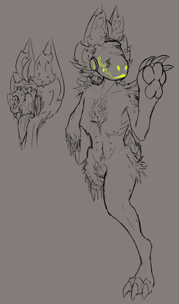 anthro body_hair bone breasts chest_tuft claws dripping emaciated eyeless female flesh fur gore happy_trail inner_ear_fluff long_claws machine messy_fur missing_arm missing_leg missing_limbs multi_nipple nipples pawpads paws pubes ribs skinny skull small_breasts small_tail solo tail throat tongue tuft visible_bone heyimflame nora_(heyimflame) protogen hi_res sketch