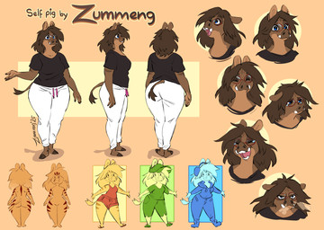 anthro blue_eyes bottomwear brown_body brown_hair clothing eyewear facial_expressions female glasses hair pants shirt simple_background solo stripes sweatpants t-shirt topwear tusks zummeng zummeng_(character) mammal suid suine sus_(pig) wild_boar 2025 hi_res model_sheet