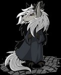 ambiguous_gender anthro brick brick_road chibi claws cloak clothing hair horn long_hair long_tail simple_background solo tail transparent_background masterzoroark666 american_mythology bloodborne fromsoftware indigenous_north_american_mythology mythology north_american_mythology sony_corporation sony_interactive_entertainment fan_character beast_(bloodborne) canid canine canis mammal monster mythological_canine mythological_creature wendigo were werecanid werecanine werewolf wolf alpha_channel digital_drawing_(artwork) digital_media_(artwork) full-length_portrait greyscale hi_res monochrome portrait signature