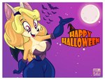 anthro clothing female holidays logo moon solo nafyo-toons halloween mina_draco canid canine canis domestic_dog mammal artist_logo