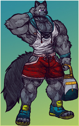 5_fingers abs anthro bag biceps big_muscles big_pecs biped black_nose blue_body blue_clothing blue_fur bottomwear bulge calf_muscles clothed clothed_anthro clothed_male clothing collar fingers fluffy fluffy_body fluffy_tail footwear fur grey_body hair huge_pecs lifeguard lifeguard_swimsuit lifesaver looking_away male male_anthro markings muscular muscular_anthro muscular_male muscular_thighs navel nipples pants pecs pink_nipples purple_eyes red_clothing shirt simple_background sleeveless_clothing sleeveless_shirt solo swimwear tail topwear tuft white_clothing jwbash crocs canid canine canis domestic_dog mammal absurd_res digital_media_(artwork) hatching_(art) hi_res shaded sketch
