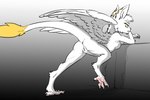 3:2 angel anthro anus breasts butt claws dragon feathered_dragon feathered_scalie feathers female fur furred_dragon furred_scalie genitals halo hi_res hybrid mythological_creature mythological_scalie mythology presenting presenting_anus presenting_pussy pussy raised_tail scalie small_breasts solo tail white_body white_fur wings yellow_eyes zafara_(artist) zafara_(character)