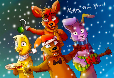 acoustic_guitar alternate_species anthro anthrofied bib bow_(feature) bow_tie eye_patch eyewear female food furrification group guitar holidays hook hook_hand male musical_instrument pirate pizza plucked_string_instrument scarf string_instrument darkpaw2001 five_nights_at_freddy's new_year scottgames bonnie_(fnaf) chica_(fnaf) foxy_(fnaf) freddy_(fnaf) avian bear bird canid canine chicken fox galliform lagomorph mammal phasianid 2015 digital_media_(artwork)