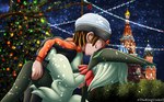 ambiguous_gender anthro clothed clothing duo fur hat headgear headwear holding_partner holidays interspecies kiss_on_lips kissing male male/ambiguous mistletoe on_model plant pokephilia romantic romantic_couple russia saint_basil's_cathedral smile tail thekingunder1 new_year nintendo pokemon brendan_(pokemon) generation_9_pokemon human mammal meowscarada pokemon_(species) absurd_res digital_media_(artwork) hi_res watermark