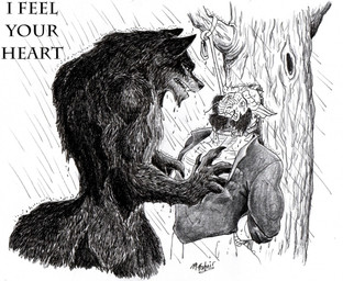 anthro chest_grab claws duo fur looking_at_another male male/male plant raining scales simple_background tail text tree ventral_scales wet wet_body wet_fur white_background eternal.knot mythology fafnir_(eternal.knot) canid canine canis dragon humanoid mammal mythological_canine mythological_creature mythological_scalie scalie werecanid werecanine werecreature werewolf wolf black_and_white english_text monochrome story story_in_description traditional_media_(artwork)