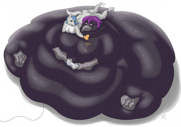 anthro beak belly big_belly big_butt black_body blobby blue_hair breasts butt controller duo fat_rolls featureless_breasts feederism feeding female female/female food game_controller grease green_eyes hair high-angle_view holding_controller holding_food holding_game_controller holding_object holding_pizza huge_belly huge_butt hyper hyper_belly hyper_butt immobile lying_on_another morbidly_obese morbidly_obese_anthro morbidly_obese_female non-mammal_breasts nude obese obese_anthro obese_female overweight overweight_anthro overweight_female pizza purple_eyes purple_hair simple_background sitting size_difference smile weight_difference white_background white_body hatkopf natasha_incubo samantha_corvo avian bird canid canine canis corvid corvus_(genus) coyote mammal oscine passerine raven 2021 digital_media_(artwork) signature
