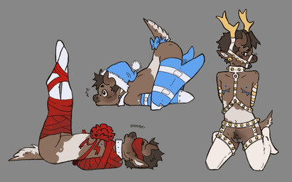 andromorph andromorph/male anthro bdsm bell bell_harness bit_gag bitchsuit blindfold bondage bondage_gear bound bridle christmas_clothing clothing collar gag gift gift_wrapped gimp_suit harness holidays intersex intersex/male jingle_bell jingle_bell_harness male pose ribbons scar simple_background solo pvppypilled404 christmas toto_(pvppy) bovid bovine mammal colored hi_res pinup