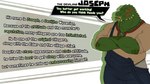 anthro boxers_(clothing) character_bio clothing crossed_arms jewelry male necklace overalls solo text underwear dasinbun capcom higlafavtfom hopkeeper_games monster_hunter joseph_(higlafavtfom) brute_wyvern deviljho wyverian 16:9 character_name english_text hi_res widescreen