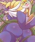ambiguous_gender anthro anthrofied armor big_breasts black_claws blue_body blue_tail blush breasts butt claws duo eyelashes facial_hair female feral genitals green_body hair headgear heart_symbol helmet open_mouth pokemorph pussy red_eyes red_nose restrained tail text thick_thighs tongue tongue_out whiskers white_body white_hair wide_hips yellow_body urumin3939 nintendo pokemon generation_5_pokemon pokemon_(species) samurott serperior hi_res japanese_text
