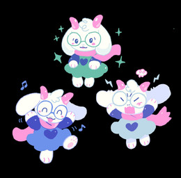 2_horns ambiguous_gender angry anthro biped black_background blue_cloak blue_clothing blush blush_lines blush_stickers bolt_emanata cloak clothed clothed_anthro clothing cloud_emanata dancing emanata eyes_closed eyewear floppy_ears fur glasses green_cloak green_clothing green_eyewear green_glasses happy head_tuft heart_symbol horn musical_note musical_symbol on_one_leg open_mouth open_smile pawpads pink_horn pink_pawpads pink_scarf raised_arms raised_leg scarf simple_background smile solo sparkles standing symbol tuft wearing_glasses white_body white_fur hikarunrun0214 deltarune undertale_(series) ralsei bovid caprine darkner goat mammal 2025 digital_drawing_(artwork) digital_media_(artwork) hi_res multiple_images male_(lore)