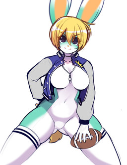 anthro ball blonde_hair breasts clothed clothing countershading crossgender featureless_breasts featureless_crotch female footwear gridiron_ball hair jacket looking_at_viewer smile socks solo topwear whistle_(object) tsampikos animal_crossing nintendo sasha_(animal_crossing) lagomorph leporid mammal rabbit 2021 absurd_res digital_media_(artwork) hi_res