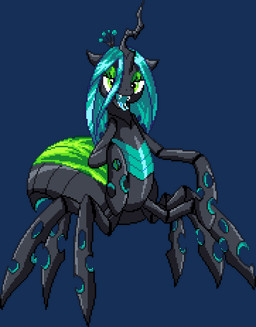 8_legs alternate_species crown fangs female feral green_eyes green_hair hair headgear hole_(anatomy) horn multi_leg multi_limb pupils simple_background slit_pupils solo teeth white_background tebasaki tihan_(artist) friendship_is_magic hasbro my_little_pony queen_chrysalis_(mlp) arachnid arachnid_taur arthropod arthropod_taur changeling_(mlp) chimera spider spider_taur spiderpony taur 2015 alpha_channel digital_media_(artwork) pixel_(artwork)
