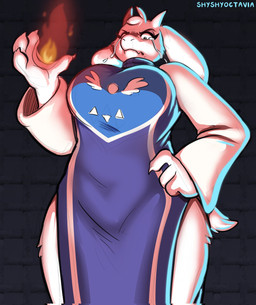 2_horns 4_fingers angry anthro bent_arm big_breasts biped black_eyebrows black_eyes bodily_fluids breasts cheek_tuft claws closed_frown clothed clothed_anthro clothed_female clothing curved_eyebrows curvy_figure delta_rune_(emblem) elemental_manipulation eyebrows eyelashes facial_tuft female finger_claws fingers fire fire_manipulation floppy_ears frown fur fur_tuft glistening glistening_horn hand_on_hip hand_on_own_hip head_tuft horn iris leg_tuft light_body light_fur long_eyelashes looking_down lop_ears low-angle_view mature_anthro mature_female mouth_closed multicolored_clothing multicolored_robe pose print_clothing print_robe robe sad short_tail snout solo standing sweater symbol tail tears text thick_thighs tight_clothing tight_robe topwear tuft turtleneck white_body white_claws white_ears white_fur white_horn white_sclera white_tail shyshyoctavia undertale undertale_(series) toriel boss_monster_(undertale) bovid caprine goat mammal 2025 artist_name digital_drawing_(artwork) digital_media_(artwork) hi_res