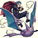 bat_wings cape clothed clothing duo flying footwear frown fully_clothed gym_leader hair hands_together jumping male membrane_(anatomy) membranous_wings multi_wing nude purple_body purple_skin shoes short_hair simple_background smoke tan_body tan_skin toony white_background wings may_dog nintendo pokemon koga_(pokemon) bat crobat generation_2_pokemon human mammal pokemon_(species) 1:1 low_res