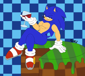 abs alcohol anthro bedroom_eyes beverage big_butt big_muscles big_pecs butt cake container crossed_legs cup dessert drinking_glass eyelashes food glass glass_container glass_cup long_eyelashes looking_at_viewer male muscular muscular_male narrowed_eyes pecs seductive smile smiling_at_viewer solo thick_thighs wine wine_glass flamez sega sonic_the_hedgehog_(series) sonic_the_hedgehog eulipotyphlan european_hedgehog hedgehog mammal hi_res