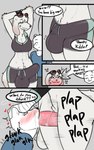 anthro athletic athletic_gynomorph athletic_intersex athletic_wear balls big_balls big_bulge big_penis bodily_fluids bottomwear bulge clothed clothing cum cum_in_mouth cum_inside cumshot detailed_bulge dialogue dominant dominant_gynomorph dominant_intersex duo ejaculation erection erection_under_clothing eyewear eyewear_on_head floppy_ears forced forced_oral genital_fluids genital_outline genitals gym_bottomwear gym_shorts gynomorph gynomorph/male gynomorph_penetrating gynomorph_penetrating_male hand_on_head huge_balls huge_penis intersex intersex/male intersex_penetrating intersex_penetrating_male irrumatio male male_penetrated midriff oral penetration penile penis penis_in_mouth penis_outline plap sex shirt shorts side_view speech_bubble sunglasses sunglasses_on_head text topwear wbnsfwfactory instant_loss_2koma glenn_(wbnsfwfactory) bear canid canine canis domestic_dog mammal polar_bear ursine 5:8 absurd_res comic english_text hi_res
