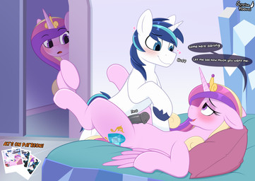 animal_genitalia animal_penis bed being_watched equine_genitalia equine_penis erection female feral furniture genitals group horn imminent_sex impersonation infidelity looking_at_another male male/female mistaken_identity penis text trio voyeur wings sunrise_hooves friendship_is_magic hasbro my_little_pony mythology princess_cadance_(mlp) queen_chrysalis_(mlp) shining_armor_(mlp) disguised_changeling equid equine mammal mythological_creature mythological_equine unicorn winged_unicorn absurd_res english_text hi_res