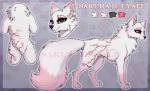 canid canine canis cherry_blossom english_text female feral flower fur hi_res kuroran mammal model_sheet plant prunus_(flower) sakura_d._lyall simple_background solo text white_body white_fur wolf