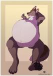 anthro belly big_belly male nude obese obese_anthro obese_male overweight overweight_anthro overweight_male solo charu canid canine mammal hi_res