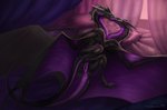 anus black_body black_claws black_horn black_scales claws duo female female/female feral genitals horn kissing membrane_(anatomy) membranous_wings purple_anus purple_body purple_pussy purple_scales pussy scales selfcest square_crossover wings ztalex mythology dragon mythological_creature mythological_scalie scalie hi_res