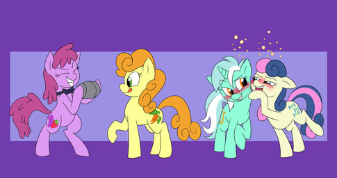 blush drunk female feral group horn substance_intoxication mickeymonster friendship_is_magic hasbro my_little_pony mythology berry_punch_(mlp) bonbon_(mlp) carrot_top_(mlp) lyra_heartstrings_(mlp) earth_pony equid equine horse mammal mythological_creature mythological_equine pony unicorn 2014 absurd_res hi_res