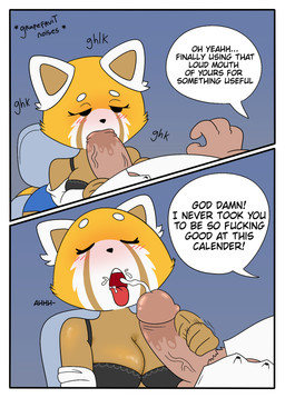 anthro anthro_on_anthro anthro_penetrated anthro_penetrating anthro_penetrating_anthro balls big_breasts black_bra black_clothing black_eyes black_nose black_underwear blue_bottomwear blue_clothing blue_skirt blush blush_lines bodily_fluids border bottomwear bra breasts brown_body brown_fur brown_inner_ear chair cheek_tuft cleavage clothed clothed_anthro clothed_female clothed_male clothed_sex clothing collared_shirt cum cum_in_mouth cum_inside cum_on_face cum_on_tongue cumshot dialogue dirty_talk dress_shirt duo ejaculation empty_eyes erection eyebrows eyelashes eyes_closed faceless_anthro faceless_character faceless_male facial_tuft fellatio female female_anthro female_penetrated fur furniture genital_fluids genitals glans half-closed_eyes handjob humanoid_genitalia humanoid_penis interspecies male male/female male_anthro male_penetrating male_penetrating_female moan multicolored_body multicolored_fur narrowed_eyes office_chair open_clothing open_mouth open_shirt open_topwear oral oral_penetration orange_body orange_fur overweight overweight_anthro overweight_male penetration penile penile_penetration penis penis_in_mouth pink_balls pink_body pink_glans pink_penis pink_skin profanity red_tongue sex shirt sitting skirt sound_effects speech_bubble talking_to_another talking_to_partner text tongue tongue_out topwear tuft underwear vein veiny_penis white_body white_border white_clothing white_ears white_eyebrows white_fur white_shirt white_topwear dedreds aggretsuko sanrio director_ton retsuko ailurid domestic_pig mammal red_panda suid suine sus_(pig) 2026 comic english_text hi_res