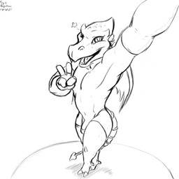 2_toes anthro armwear biped bulge clothing digitigrade feet flaccid genitals gesture hand_gesture latex latex_armwear latex_clothing latex_legwear legwear looking_at_viewer male male_anthro one_eye_closed penis perspective selfie smile smiling_at_viewer solo toes v_sign wink winking_at_viewer bigshow metroid nintendo fan_character ridley sylander ridleymorph space_dragon 1:1 hi_res monochrome