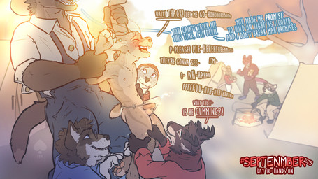 anthro anthro_on_anthro antlers balls barely_contained begging_for_mercy blush bodily_fluids campfire camping clothed clothed/nude clothing cum cum_from_tickling cum_in_clothing cum_in_underwear cum_through_clothing cum_through_underwear dialogue ejaculation embarrassed erection erection_under_clothing genital_fluids genitals group hands-free held_up horn male male/male nipples nude only_one_nude orgasm orgasm_from_tickling outside penis public public_erection public_nudity public_orgasm submissive submissive_male tail tenting text ticklegasm tickling underwear wet wet_clothing wet_underwear fek dungeons_and_dragons hasbro septenmber wizards_of_the_coast cricket_talot thacharay_weeds african_golden_cat caracal_(genus) felid feline gnoll hybrid hyena mammal tabaxi 16:9 2025 english_text hi_res widescreen