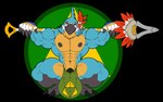 abs anthro barefoot barely_contained big_biceps bulge clothed clothing feet genitals looking_at_viewer male muscular muscular_anthro muscular_male navel nipples pecs penis penis_base solo topless underwear darius_leodragon breath_of_the_wild nintendo the_legend_of_zelda kass_(tloz) avian rito 2024 alpha_channel hi_res